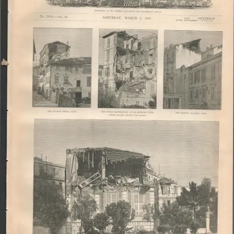 1887 Irish Land Wars House of a Man Attacked in Limerick by a Body of Masked Men