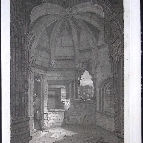 Brougham Castle Chapel Cumbria Antique 211 Years-Old Georgian Steel-Engraving-215