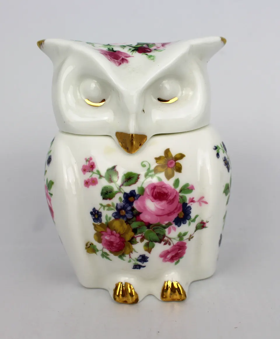 Crown Fine Bone China Lidded Owl