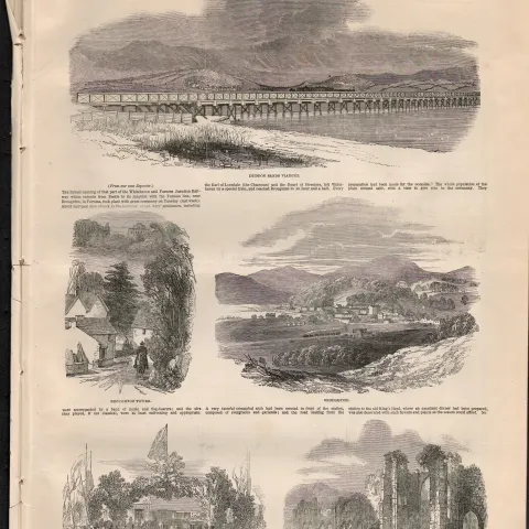 Opening Whitehaven and Furness Junction Railway 1850 Antique Paper