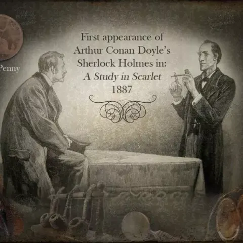 Sherlock Holmes The Beginning "Appears For The First Time" 1887 Penny Metal Coin Gift Set