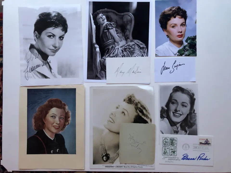 Greer Garson, Zizi Jean Marie, Margaret Lindsay, Jean Simmons, Eleanor Parker & more signatures.