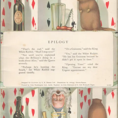 Double Sided Guinness Illustration Page 1952 Alice "White Rabbit Epilogy"