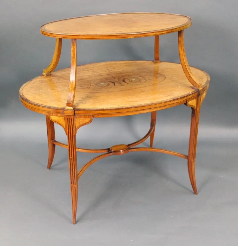 Fine English Satinwood Étagère – Sheraton Revival c.1890