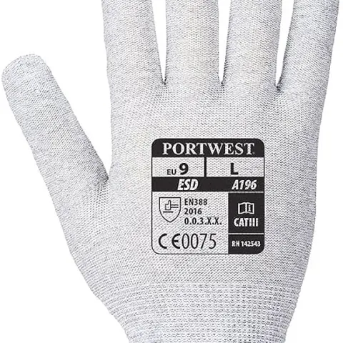 60 x Portwest Antistatic Micro Dot Gloves Small