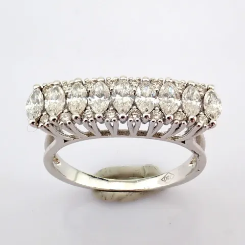 18K White Gold Detailed With Marquise Cut Diamonds.