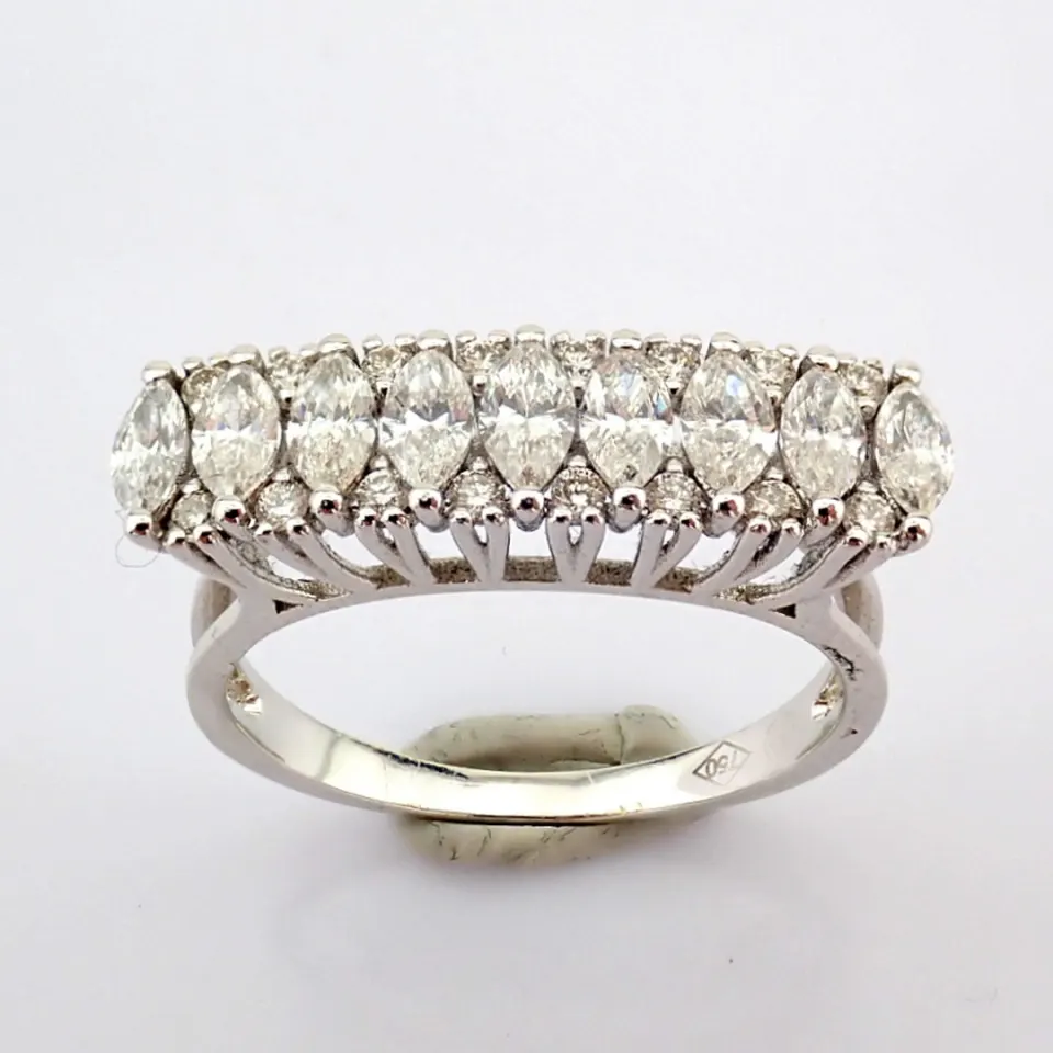 18K White Gold Detailed With Marquise Cut Diamonds.