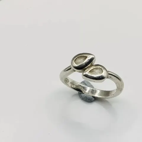 Vintage 925 Silver Links of London Cz Double Pear Drop Bypass Ring UKN.5 US7