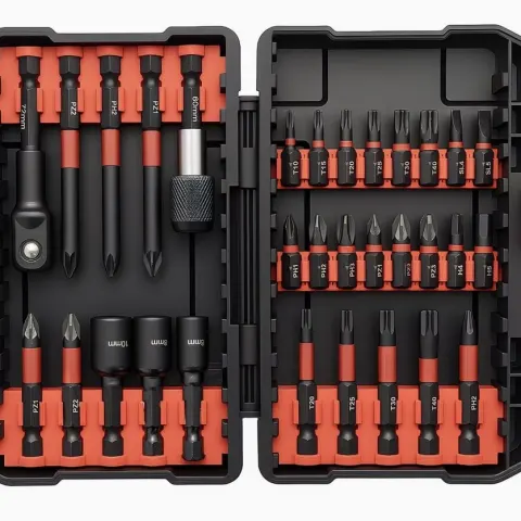 31-Piece Electric Screwdriver Bit Set – Phillips, Hexagon, and Magnetic Bits With Compact Storage Ca