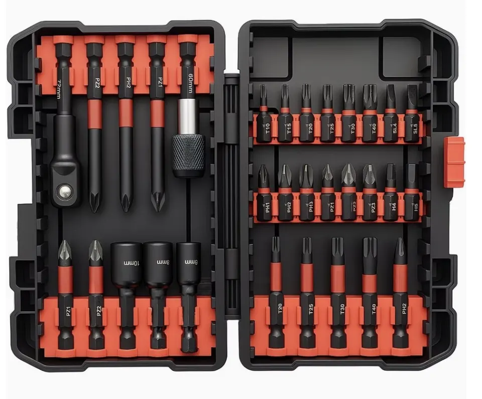 31-Piece Electric Screwdriver Bit Set – Phillips, Hexagon, and Magnetic Bits With Compact Storage Ca