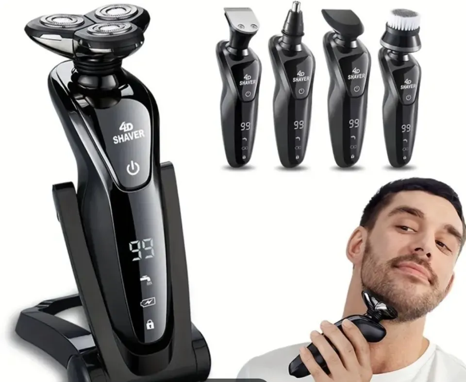 Professional Men's Electric Shaver - Full Body Washable, 4D Floating Knife Head
