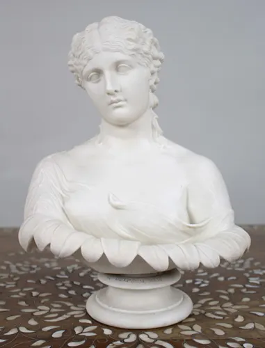 Victorian Parian Ware Bust of Clytie Sculpted by C. Delpech