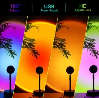 6 x Sunset Atmosphere Desk Lamp 4 Colours USB L13