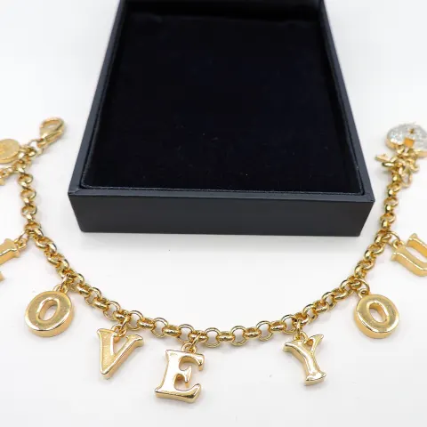 Brooks & Bentley I Love You Charm Bracelet With Gift Pouch