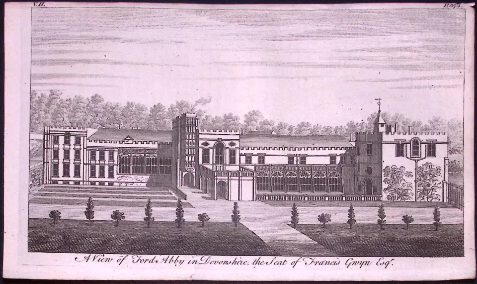 Fordes Abbey Devon Rare Georgian 1776 Copper Antique Engraving-40