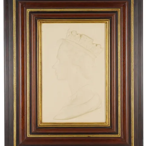 Royal Worcester Silver Jubilee Plaque of Queen Elizabeth II by Arnold Machin