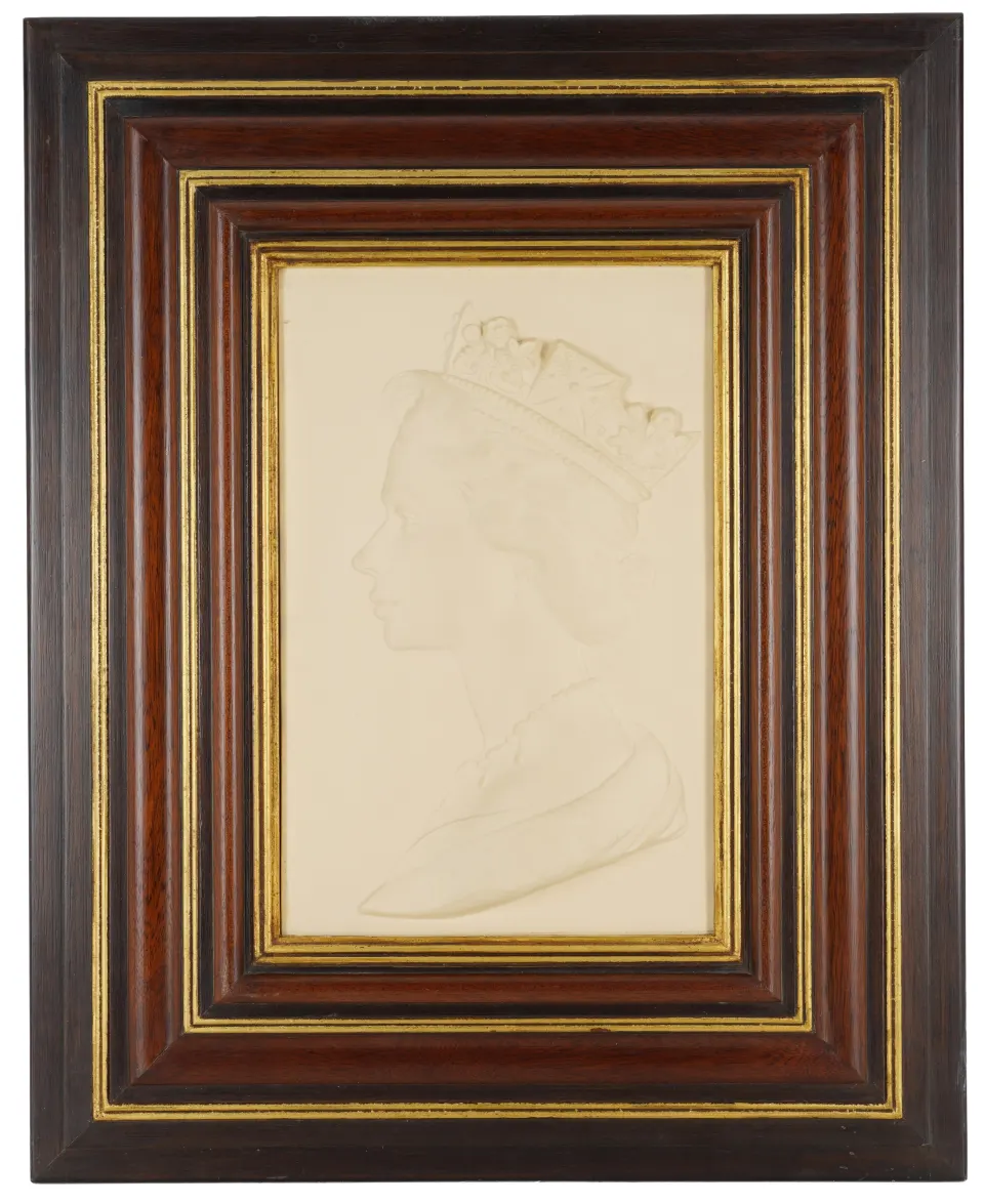 Royal Worcester Silver Jubilee Plaque of Queen Elizabeth II by Arnold Machin