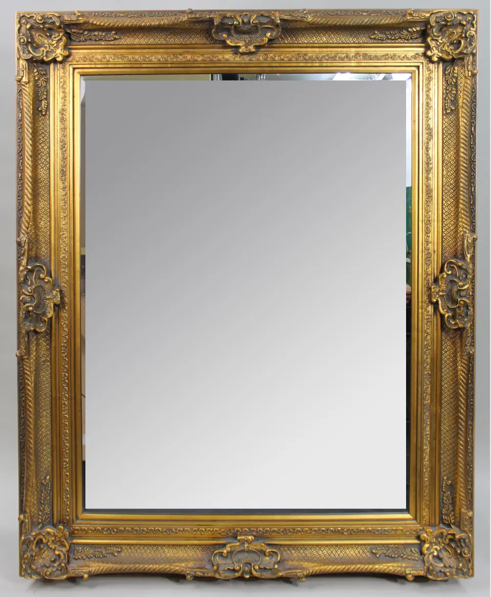 Large Ornate Gilt Bevelled Mirror 
4 x 5 ft