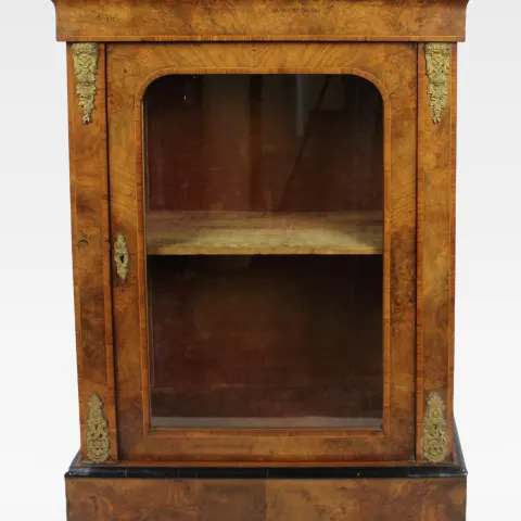 Victorian Walnut Glazed Pier Side Cabinet