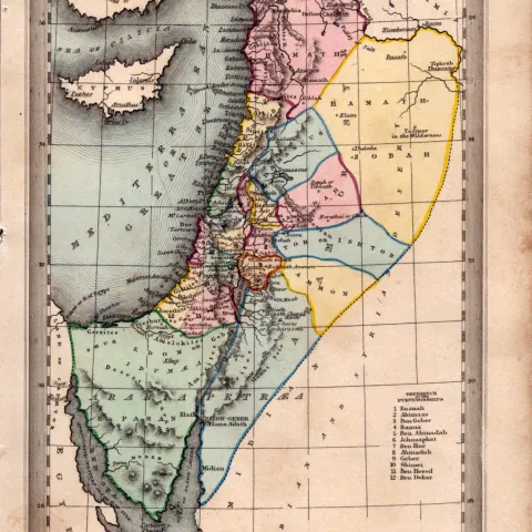 Kingdom of David & Solomon  Antique  Victorian Biblical William IV Map.