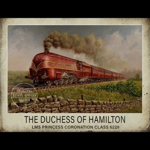 Duchess of Hamilton Coronation Class Nostalgic Iconic Steam Train Metal Wall Art