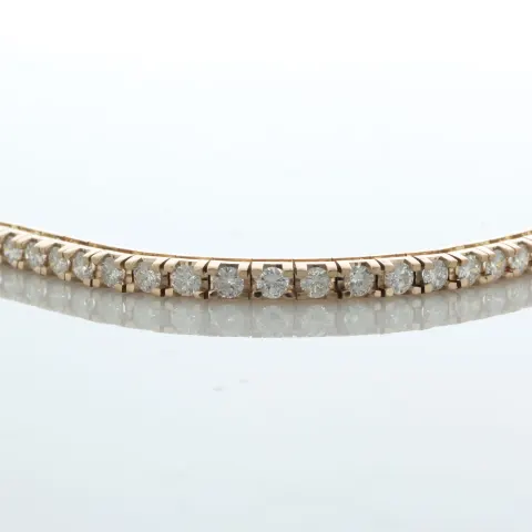 18ct Rose Gold Tennis Diamond Bracelet 3.04 Carats