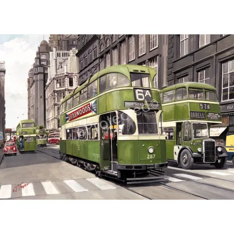Liverpool 6a Pier Head Vintage Tram Large Metal Wall Art