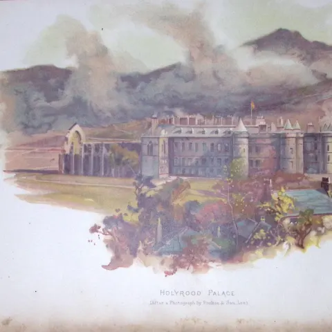 Holyrood Palace Edinburgh Scotland Antique Chromolithograph -2-TR