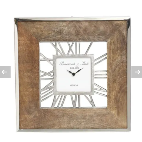 40cm Wood/Metal Wall Clock
