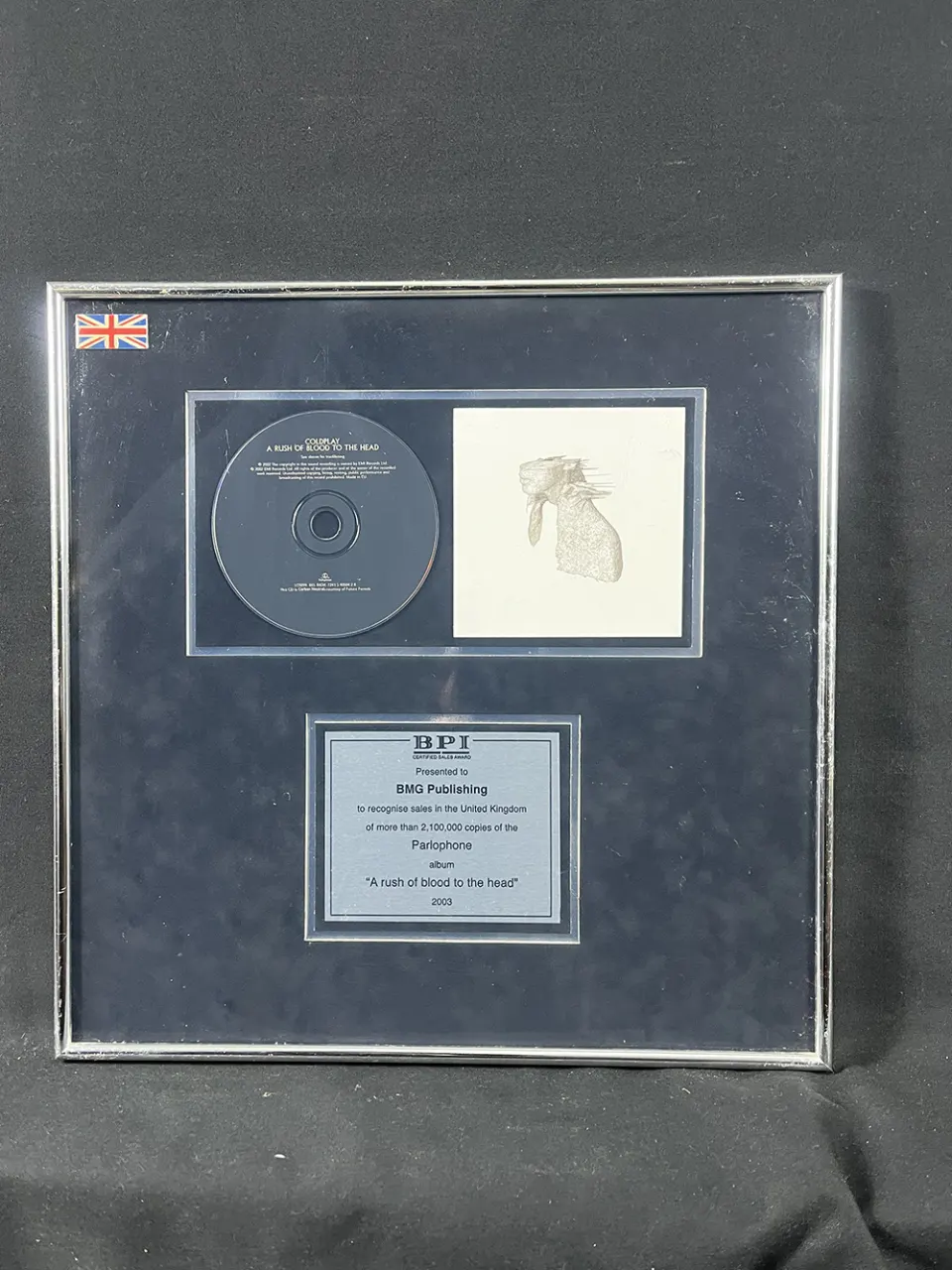 Coldplay 2Mil Copies Sales Award