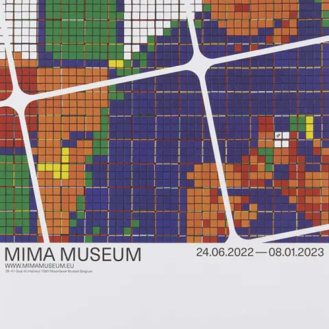 Invader (b. 1969-) Rubikcubist Poster 7 SELF-PORTRAIT WITH CUBE – A Mima Exhibition Poster, 2022