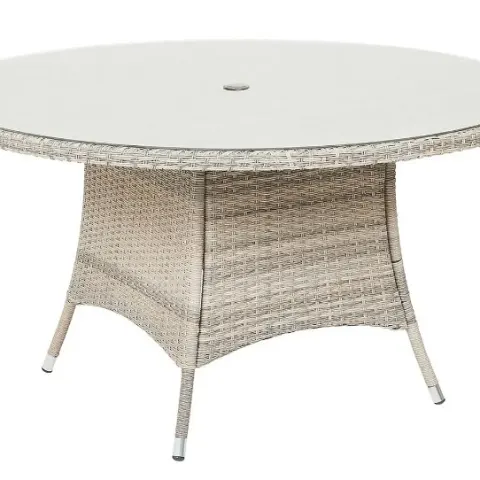 (105/Mez) RRP £299 (When Complete). Hartington Florence Collection Round Rattan 6 Person Dining Tab