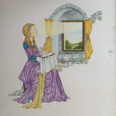 Snow White Original Vintage 1970's Book Artwork & COA & Copy of Page Free Post In UK Cover