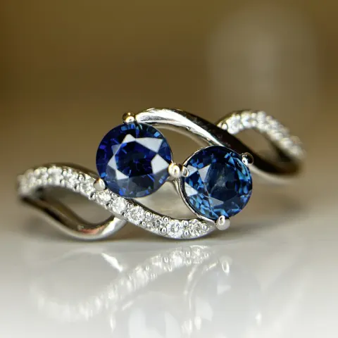 Beautiful 1.05 CT Unheated Ceylon Blue Sapphire Diamonds & 950 Platinum
