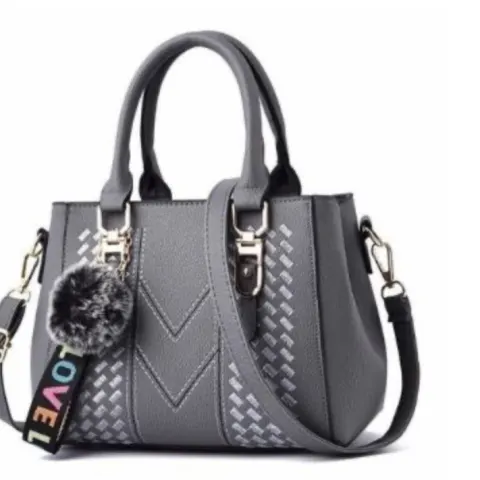 Embroidery Messenger Bags, Women Leather Handbag, Grey