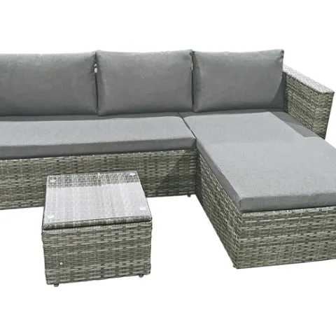 4-Seater Corner Sofa Garden Furniture Set - Grey