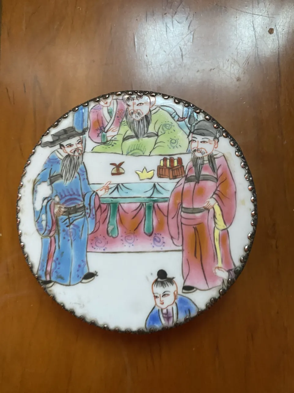Chinese enamel and metal trinket box