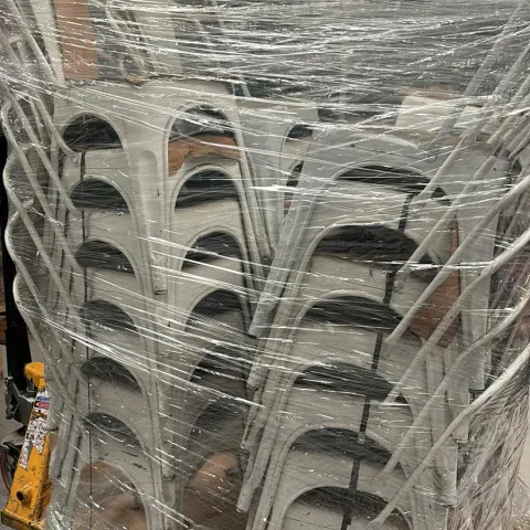 28 x White Torex Metal Armed Chairs