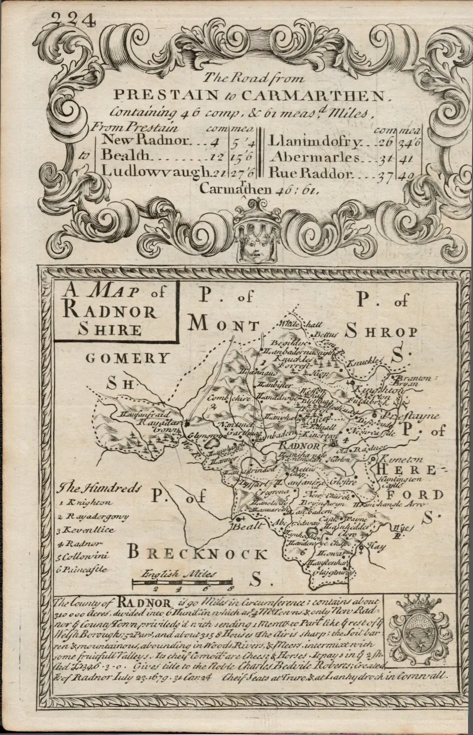 Britannia Depicta E Bowen c1730 Map Salisbury Cranborne  Wimborne Minster Poole.
