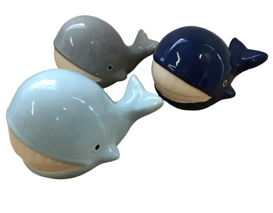 6 x sets of 3 (24) Dunhelm Ornamental Whale Ornaments RRP 12.99 ea set L7