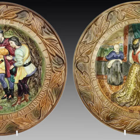 Pair of Beswick William Shakespeare Relief Chargers