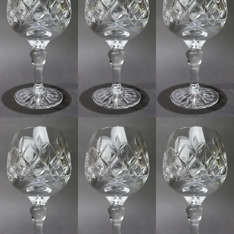 Set of 6 Tudor Crystal "Beaufort" Wine Glasses