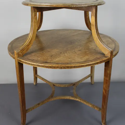 Antique Inlaid Satinwood Two Tier étagère Table
