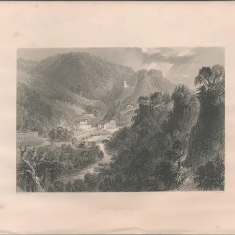 Matlock Bath  Antique 1842 Steel Engraving.