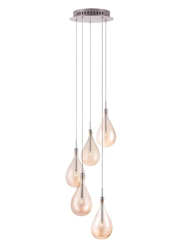 (203/R8) 5x Lighting Items. 1x Light Boutique Octavia 5 Light Glass Cluster Pendant. 1x Light Bouti