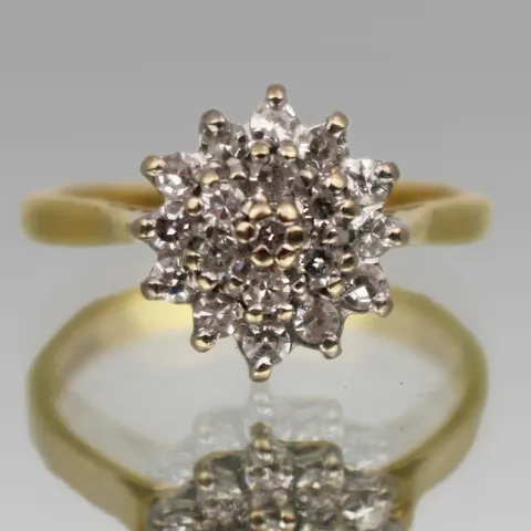 Vintage Diamond Cluster 18ct Gold Ring