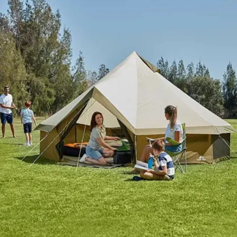 (32/7D) RRP £149. Ozark Trail 8 Person Yurt Tent Olive Green. Hydrostatic Head Rating Of 3000mm And