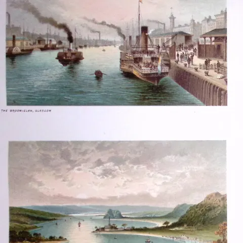 Scotland Glasgow Broomielaw Docks & The Clyde 1889 Antique Print-13a