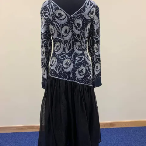 Vintage 1970's black and sequinned cocktail dress
