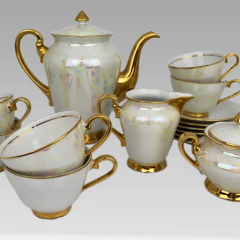 Czech Porcelain Lustre Gilt Tea Service